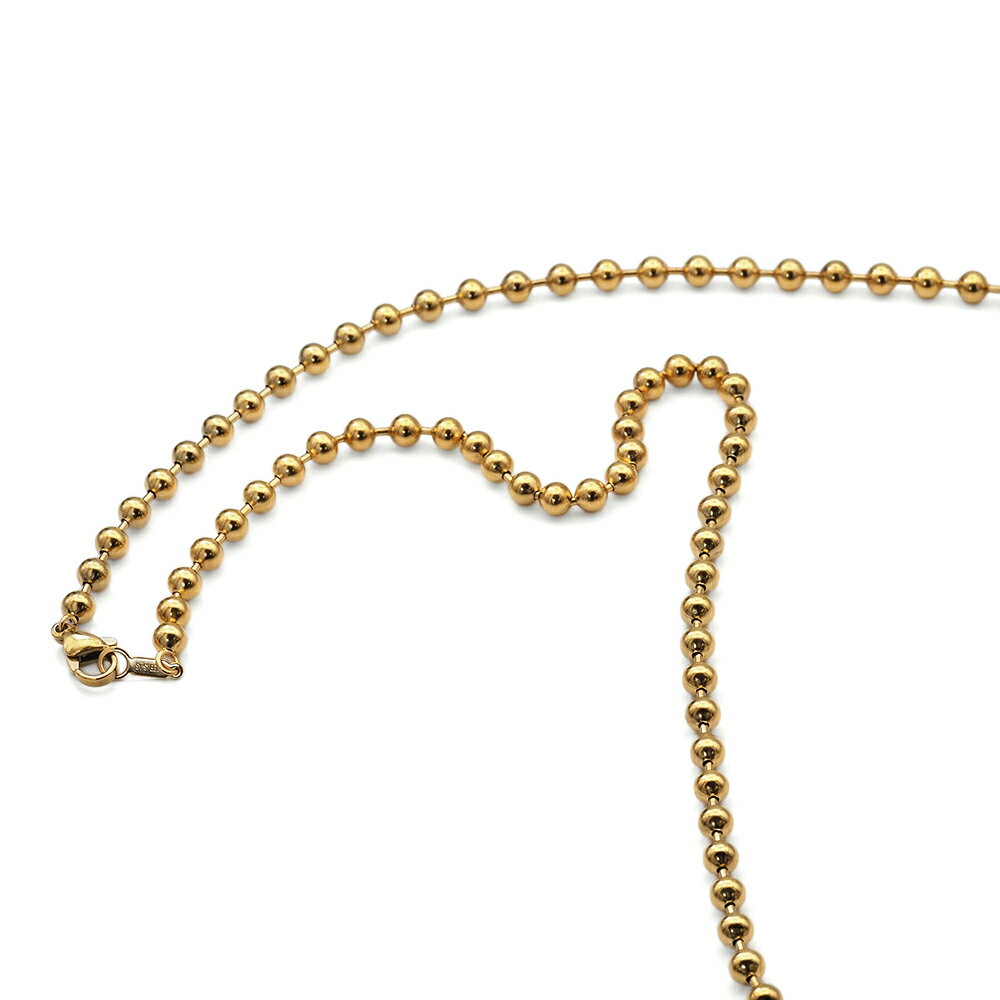ネックレス チェーン サージカルステンレス 316L 金色 ボールチェーン 幅4.5mm 長さ55cm|チェーンのみ だけ 鎖 ステンレス アクセサリー レディ...