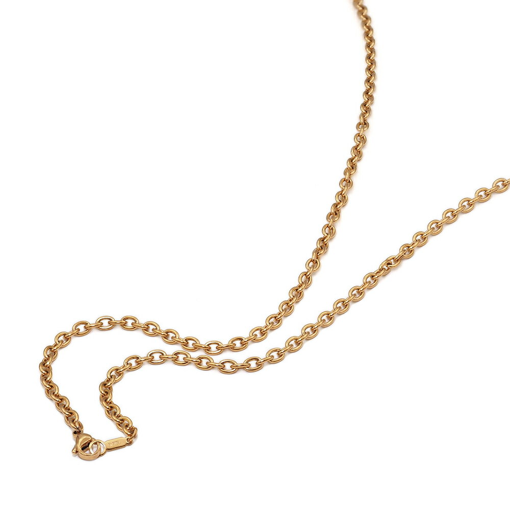ネックレス チェーン サージカルステンレス 316L 金色 小豆チェーン 幅3.8mm 長さ45cm|チェーンのみ だけ 鎖 ステンレス アクセサリー レディー...