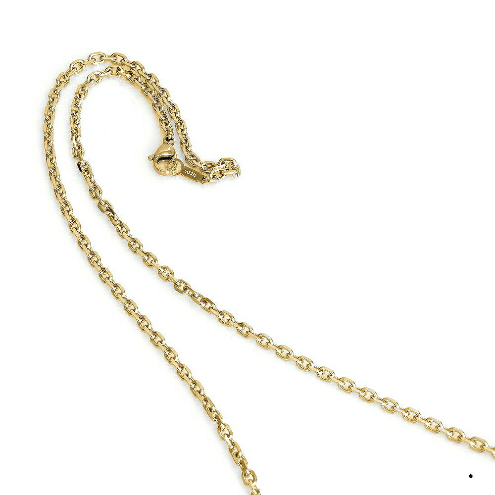 ネックレス チェーン サージカルステンレス 316L 金色 4面カット小豆チェーン 幅3.3mm 長さ55cm|チェーンのみ だけ 鎖 ステンレス アクセサリー...