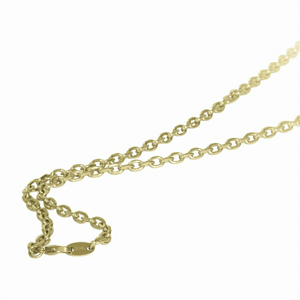 ネックレス チェーン サージカルステンレス 316L 金色 4面カット小豆チェーン 幅3.9mm 長さ40cm|チェーンのみ だけ 鎖 ステンレス アクセサリー...