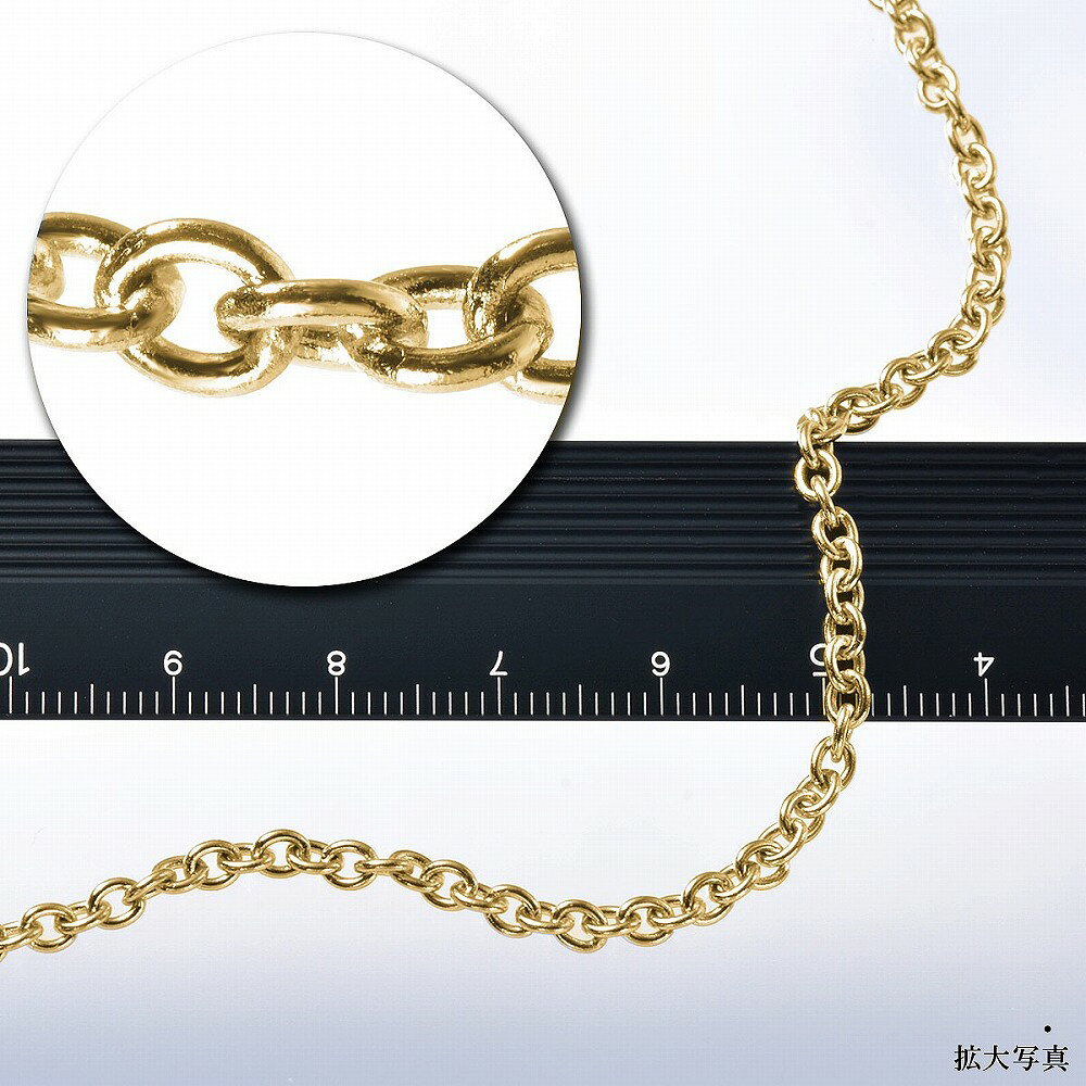ネックレス チェーン サージカルステンレス 316L 金色 小豆チェーン 幅3.1mm 長さ5...