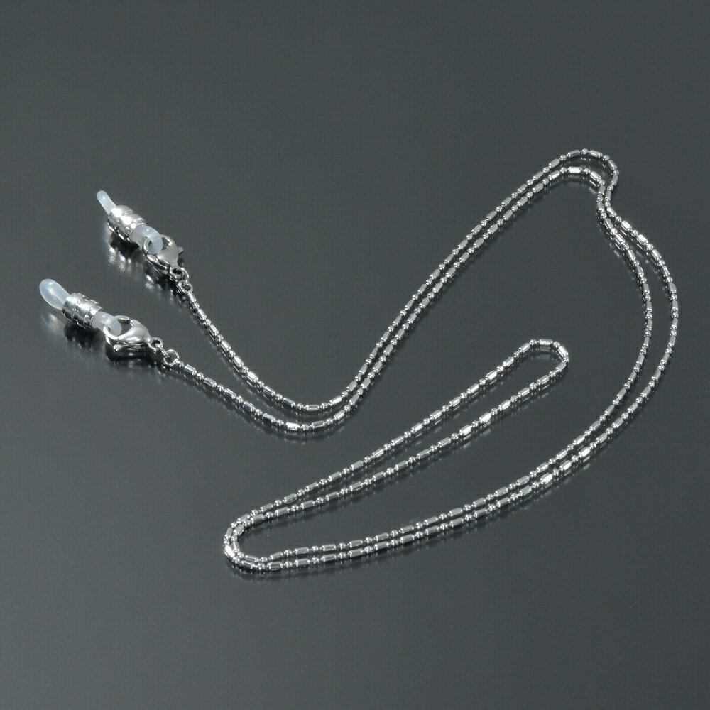 Chains - メガネチェーン サージカルステンレス 316L カット変形ボールBRチェーン 土管型 幅1.2mm 長さ70cm 眼鏡チェーン｜鎖 ステンレス アクセサリー レディース メンズ