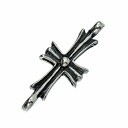 【1個売り】 チャームパーツ サージカルステンレス クロスチャーム 両側丸カン コネクタパーツ 縦25.0mm 横9.5mm フレアークロス 十字架|手芸用品 ...