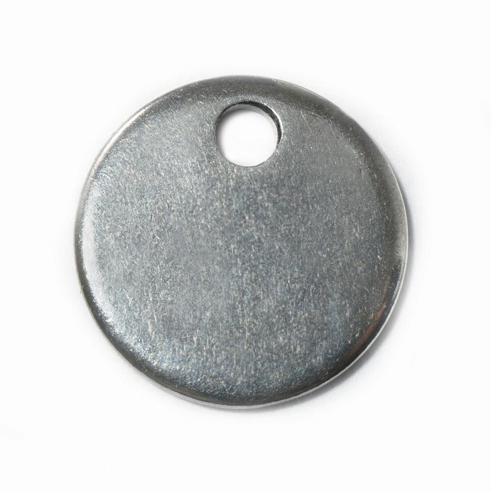 【1個売り】 チャームパーツ サージカルステンレス シンプルな丸プレートチャーム 穴開き 縦6.0mm 横6.0mm ラウンド型 丸型|手芸用品 金具 飾り パ...