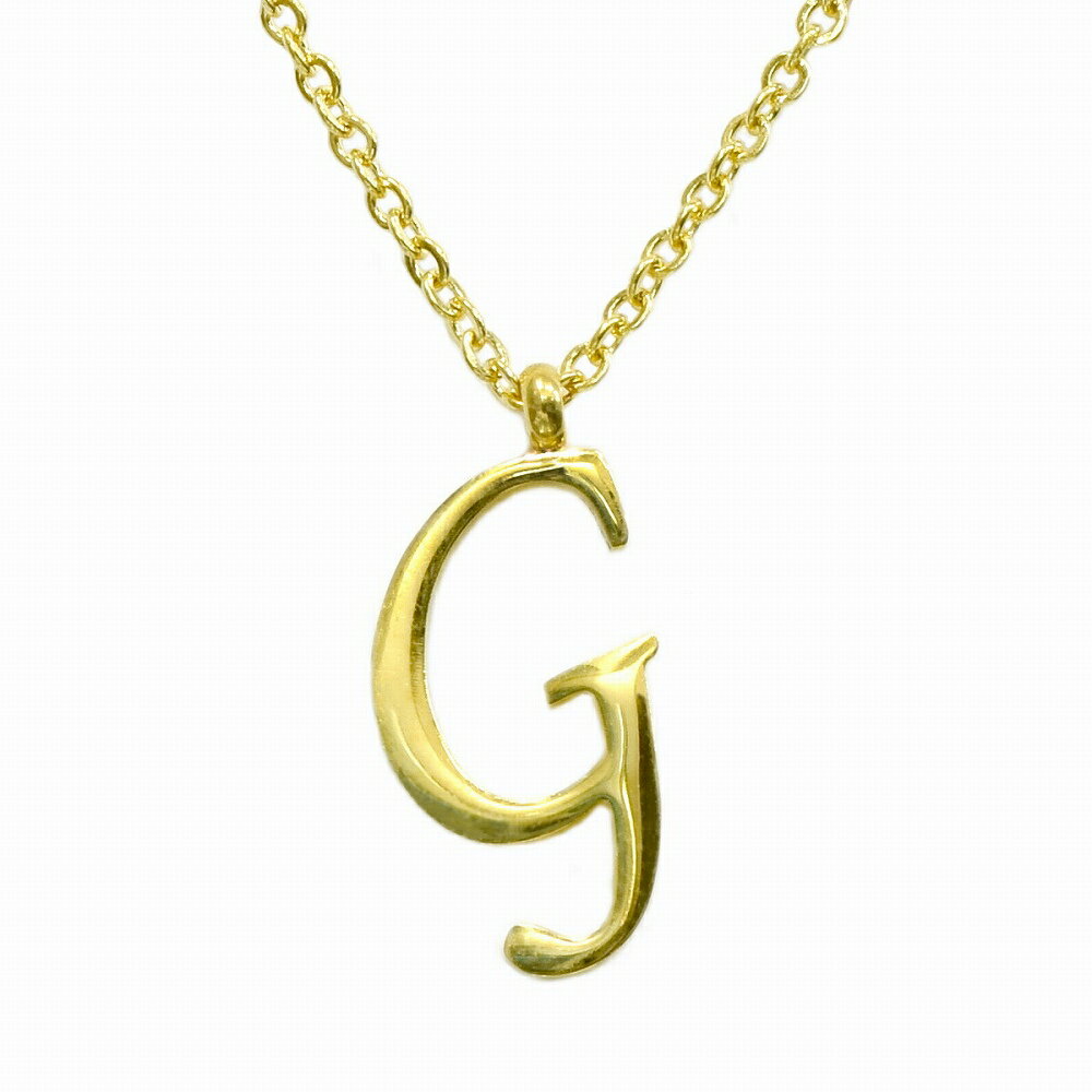 ペンダントトップ サージカルステンレス G イニシャルのペンダント 金色 ゴールド ネックレスチェーン付き アルファベット 文字｜医療用ステンレス アクセサリー レディース メンズ