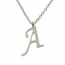 ペンダントトップ サージカルステンレス A イニシャルのペンダント 銀色 シルバー ネックレスチェーン付き アルファベット 文字|医療用ステンレス アクセサリー...