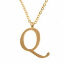 ペンダントトップ サージカルステンレス Q イニシャルのペンダント ピンクゴールド ネックレスチェーン付き アルファベット 文字|医療用ステンレス アクセサリー...