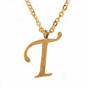 ペンダントトップ サージカルステンレス T イニシャルのペンダント ピンクゴールド ネックレスチェーン付き アルファベット 文字|医療用ステンレス アクセサリー...