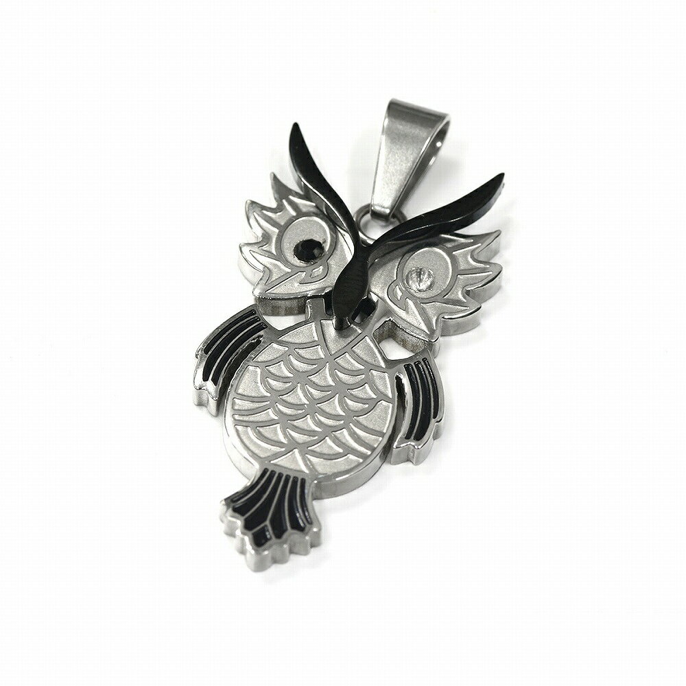 ペンダントトップ ステンレス フクロウモチーフのペンダント ネックレスチェーン付き 梟 オウル｜ アクセサリー レディース メンズの商品画像 3