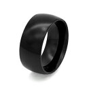 指輪 サージカルステンレス シンプルな甲丸リング 幅8.0mm 黒 ブラック|医療用ステンレス アクセサリー レディース メンズ