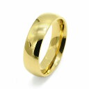 指輪 サージカルステンレス シンプルな甲丸リング 幅6.0mm 金色 ゴールド|医療用ステンレス アクセサリー レディース メンズ