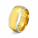 指輪 サージカルステンレス 両サイド挿し色の甲丸リング 幅8.0mm 金色 ゴールド 銀色 シルバー|医療用ステンレス アクセサリー レディース メンズ