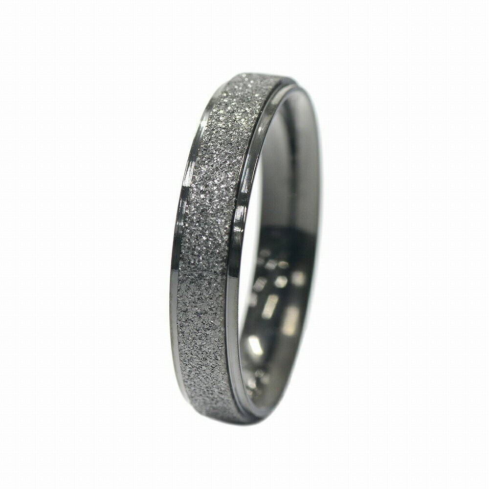 乐天商城 - 指輪 ステンレス センターラインラメコーティングの段付きリング 幅4.0mm 黒 ブラック｜ アクセサリー レディース メンズ