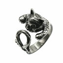 指輪 サージカルステンレス 瞳にキュービックジルコニアがはまったネコのリング 猫 キャット|医療用ステンレス アクセサリー レディース メンズ