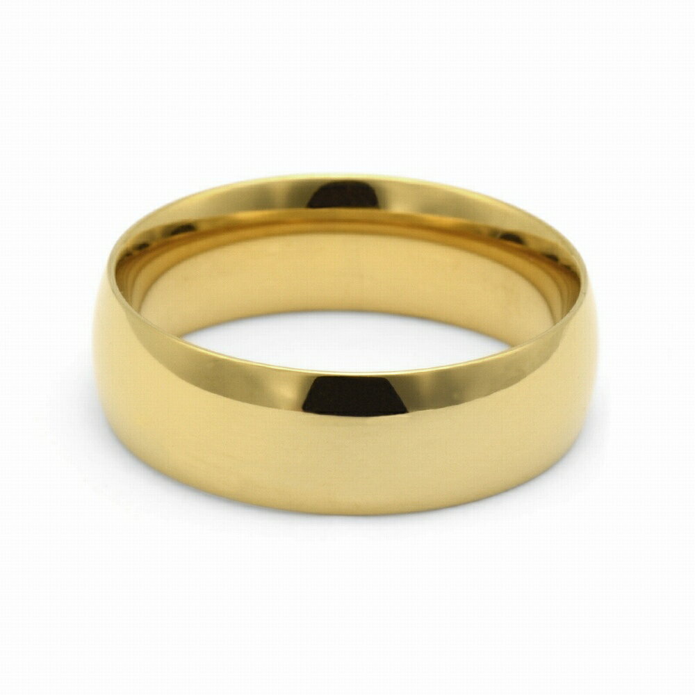 指輪 サージカルステンレス シンプルな甲丸リング 幅8.0mm 金色 ゴールド｜医療用ステンレス アクセサリー レディース メンズ 3