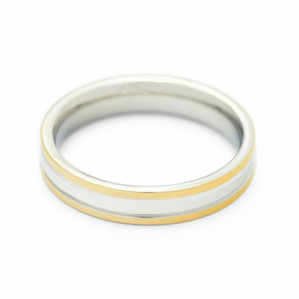 ジュエリー&ネックレス RUBBYの指輪 ステンレス 両サイドゴールドのスリーラインリング 銀色 シルバー 金色 ゴールド｜ アクセサリー レディース メンズ｜アングル3