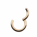 【バラ売り/1個】 ボディピアス サージカルステンレス 簡単に装着出来るワンタッチタイプのセグメントリング 16ゲージ 内径6.0mm ピンクゴールド|軟骨 医...