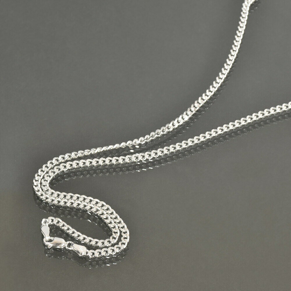 ネックレス チェーン シルバー925 2面カット喜平チェーン 幅3.1mm 長さ40cm|チェーンのみ だけ 鎖 銀 Silver アクセサリー レディース メ...
