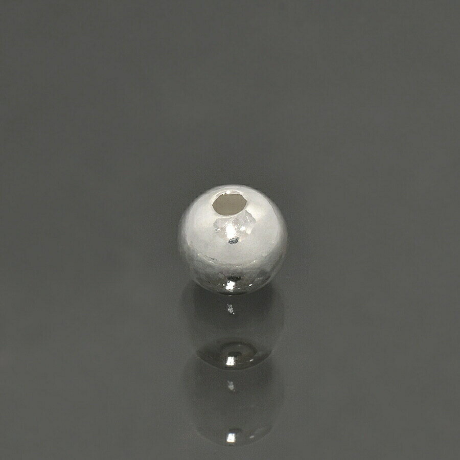 【1個売り】 ビーズパーツ シルバー925 プレーン丸玉の穴あき貫通ビーズ 外径5.0mm 高さ4.8mm 穴径1.5mm スペーサー ボール玉 直径|手芸用品...