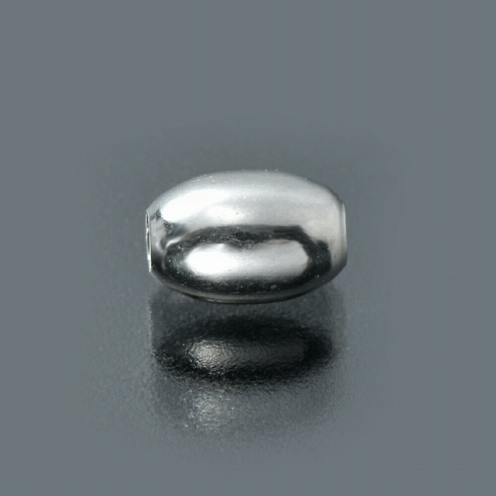 【1個売り】 ビーズパーツ シルバー925 シンプルなライス型ビーズ 外径3.0mm 高さ4.5mm 穴径1.0mm スペーサー|手芸用品 金具 飾り パーツ ...