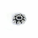 【1個売り】 ビーズパーツ シルバー925 花モチーフ円盤型ビーズ 丸8個タイプ 外径4.5mm 高さ1.3mm 穴径1.2mm スペーサー フラワー|手芸用品...
