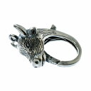 【1個売り】 留め具 シルバー925 動物型の留め具シリーズ ウシのフック 縦21.0mm カニカン カニ環 クラスプ 牛 うし|手芸用品 金具 飾り パーツ ...