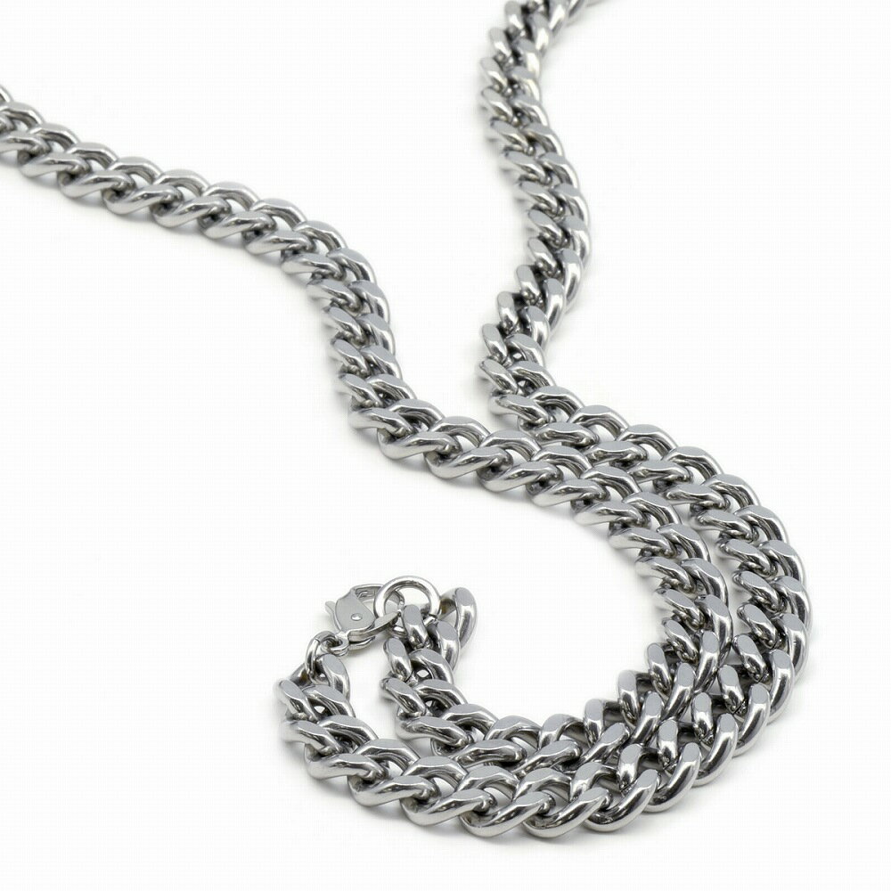 ネックレス チェーン 純チタン 2面カット喜平チェーン 幅9.0mm 長さ38cm|チェーンのみ だけ 鎖 チタン アクセサリー メンズ