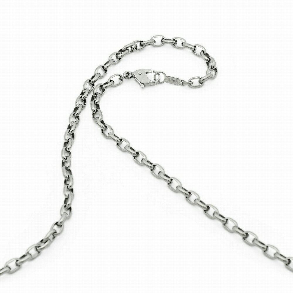 ネックレス チェーン 純チタン ロングロールチェーン 幅3.9mm 長さ38cm|チェーンのみ だけ 鎖 チタン アクセサリー レディース メンズ