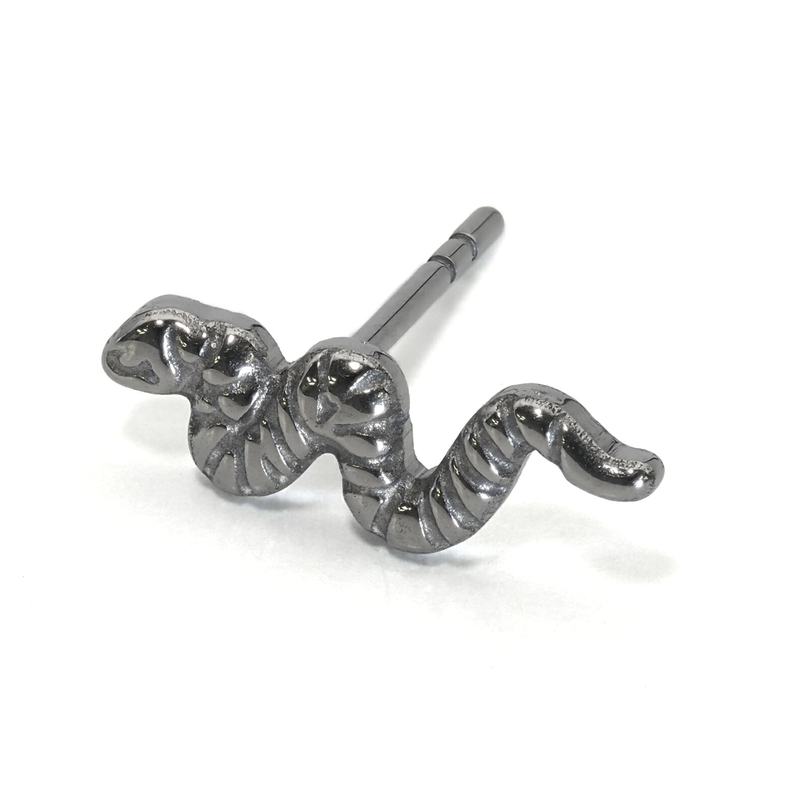 【バラ売り/1個】 ピアス チタン 縞模様の蛇モチーフピアス 蛇 ヘビ スネーク｜Titan アクセサリー レディース メンズの商品画像 3