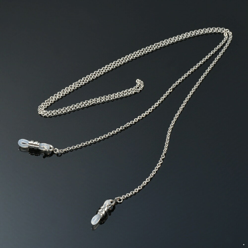 メガネチェーン 純チタン 小豆チェーン 土管型 幅1.9mm 長さ70cm 眼鏡チェーン｜鎖 チタン アクセサリ..