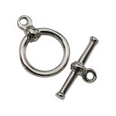 【1個売り】 留め具 純チタン マンテル1セット 留め棒14.0mm 留め輪14.0mm バー リング クラスプ|手芸用品 金具 飾り パーツ 部品 Titan