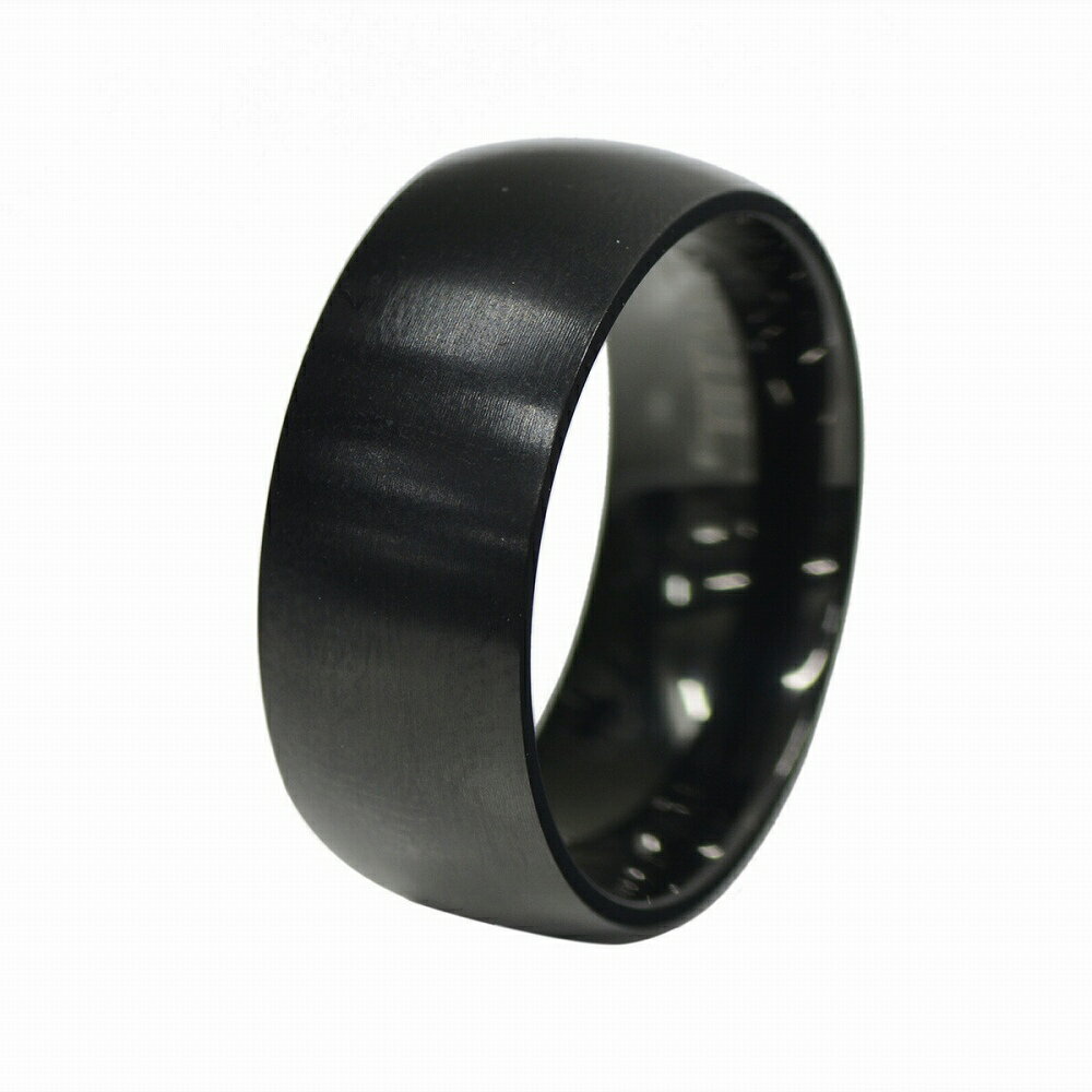 指輪 チタン シンプルな甲丸リング マット加工 幅8.0mm 黒 ブラック｜Titan アクセサリー レディース メンズ