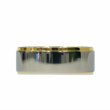 指輪 チタン センターラインシルバー×両サイド段付きのデザインリング 幅8.0mm 金色 ゴールド 銀色 シルバー｜Titan アクセサリー レディース メンズ