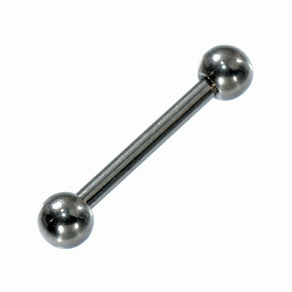 【バラ売り/1個】 ボディピアス チタン ストレートバーベル スタンダードボディピアス 16ゲージ 内径10.0mm ボール3.0mm 銀色 シルバー|軟骨 Titan アクセサリー レディース メンズ
