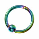 【バラ売り/1個】 ボディピアス チタン キャプティブビーズリング スタンダードボディピアス 14ゲージ 内径12.0mm ボール4.0mm 虹色 レインボー キャプティブリング ボールクロッシャー|軟骨 Titan アクセサリー レディース メンズ(4)
