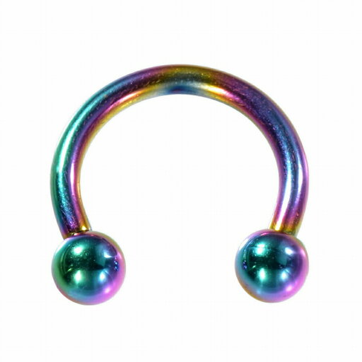 【バラ売り/1個】 ボディピアス チタン サーキュラーバーベル スタンダードボディピアス 16ゲージ 内径8.0mm ボール3.0mm 虹色 レインボー|軟骨 Titan アクセサリー レディース メンズ 【バラ売り/1個】 ボディピアス チタン サーキュラーバーベル スタンダードボディピアス 16ゲージ 内径8.0mm ボール3.0mm 虹色 レインボー|軟骨 Titan アクセサリー レディース メンズ