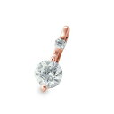 ペンダントトップ 18金 ピンクゴールド 天然石 二粒ペンダント 主石の直径約5.2mm 二本爪留め ペンダントヘッドのみ|K18PG k18 18k 貴金属 ジュエリー レディース メンズ