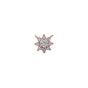 ペンダントトップ 18金 ピンクゴールド 天然石 花モチーフの取り巻きペンダント 主石の直径約3.8mm 四本爪留め ペンダントヘッドのみ|K18PG k18 18k 貴金属 ジュエリー レディース メンズ(4)