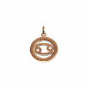 ペンダントトップ 18金 ピンクゴールド 蟹座 かに座 透かしデザインのラウンド型星座記号ペンダント 直径23.0mm ペンダントヘッドのみ|K18PG k18...