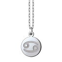 ペンダントトップ 18金 ホワイトゴールド 蟹座 かに座 彫り込みデザインのラウンド型星座記号ペンダント 直径19.0mm ペンダントヘッドのみ|K18WG k...