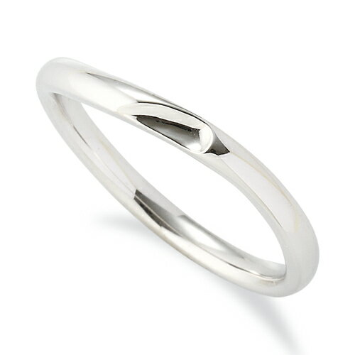 指輪 18金 ホワイトゴールド 窪みのあるウェーブリング 幅2.4mm｜K18WG k18 18k 貴金属 ジュエリー レディース メンズ