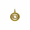 ペンダントトップ 18金 イエローゴールド 蟹座 かに座 透かしデザインのラウンド型星座記号ペンダント 直径23.0mm ペンダントヘッドのみ|K18YG k1...