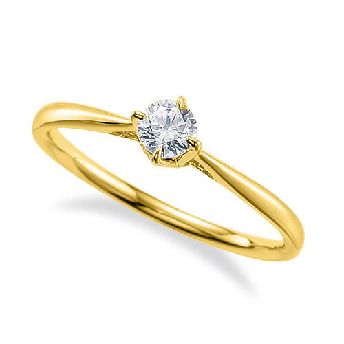 指輪 18金 イエローゴールド 天然石 一粒リング 主石の直径約3.8mm ソリティア しぼり腕 四本爪留め｜K18YG k18 18k 貴金属 ジュエリー レディース メンズ