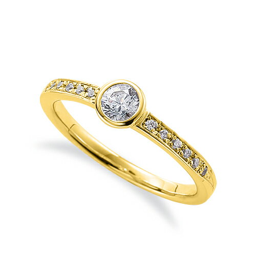 指輪 18金 イエローゴールド 天然石 サイド一文字リング 主石の直径約3.8mm｜K18YG k18 18k 貴金属 ジュエリー レディース メンズ