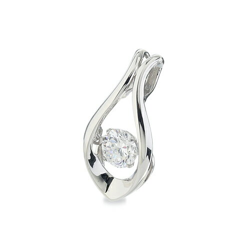 ペンダントトップ PT900 プラチナ 天然石 主石が揺れるウェーブラインの一粒ペンダント 主石の直径約3...