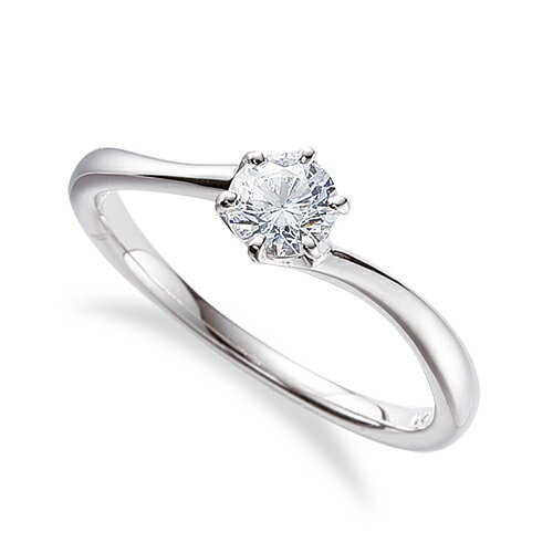 指輪 PT900 プラチナ 天然石 一粒リング 主石の直径約5.2mm ソリティア ウェーブ 六本爪留め｜900pt 貴金属 ジュエリー レディース メンズ
