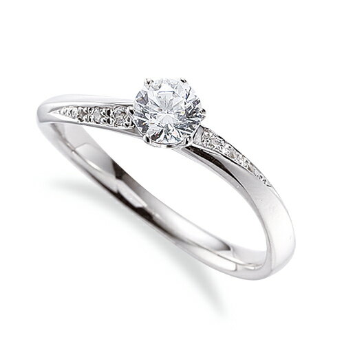 指輪 PT900 プラチナ 天然石 サイド一文字リング 主石の直径約4.4mm ウェーブ 六本爪留め｜900pt 貴金属 ジュエリー レディース メンズ(4)