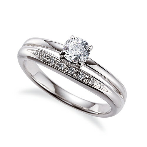 指輪 PT900 プラチナ 天然石 サイド一文字リング 主石の直径約3.8mm V字 割り腕 四本爪留め｜900pt 貴金属 ジュエリー レディース メンズ