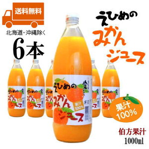 えひめのみかんジュース1L瓶×6本 伯方果汁(株)愛媛ミカンジュース果汁100% 1000ml【送料無料(北海道・沖縄除く)】