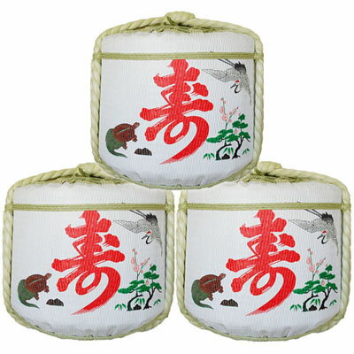 飾り樽二段重ね【鶴亀寿】（1斗樽）Japanese Decorative barrel